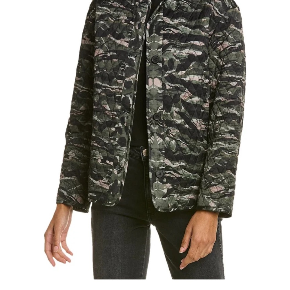 All Saints Camouflage Quilted Utility Jacket